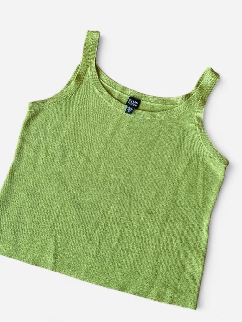 Eileen Fisher Bright Lime Green Knit Tank